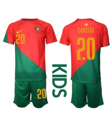 Portugal Joao Cancelo #20 Replica Home Stadium Kit for Kids World Cup 2022 Short Sleeve (+ pants)